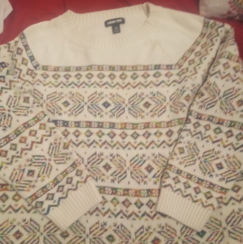 Lands End Vintage Knit Sweater 3X Pullover Off White